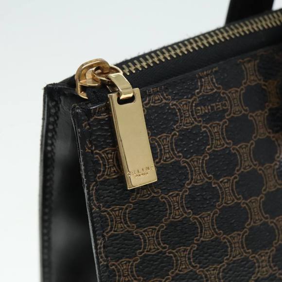 CELINE Macadam Canvas Hand Bag PVC Black Auth 90827 - Picture 9 of 16